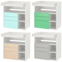 이케아 기저귀교환대 SMASTAD 스모스타드 기저귀교환대 화이트 그레이/+서랍3 90x79x100 cm