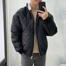라운지21 남자 오버핏 양털 카라 항아리 퀼팅 패딩 점퍼