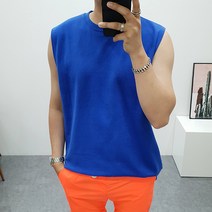 구스마켓 남성용 오버핏 네온 레이어드 민소매 나시 티셔츠 (7color)