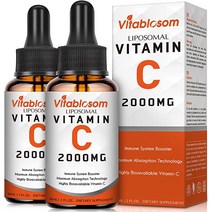 [캐로플] 리포솜 비타민 C 2000mg 액체 성인용 상부흡수 VIT 더 생체 이용률 인터페이스 체계 및 배터리 지원 60ML 2병, [06] 2.02 Fl Oz(8개들이 팩)
