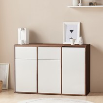 제이미 1200 다용도 수납장 정수기 홈카페 사무실 탕비실 보조 팬트리 정리, 멀바우화이트