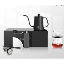 핸드드립세트 홈카페 올인원 캠핑 여행용 내리는도구, 체스트넛C2선물상자-디럭스에디션블랙