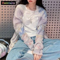 퀸앤조이 파우더리 파스텔 데미지 니트 가디건***판매자 퀸앤조이***