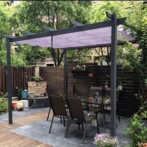 파고라 스카이 어닝 천막 웨이브 차양막 정원 테라스 공원 단독주택 시골집, 3*4 그레이 틀+카키 천막