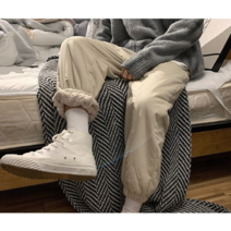 겨울 양털 내피 기모 밴딩 바지 편한 트레이닝 팬츠