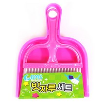 [조한스토어] 책상 청소용 미니 빗자루 세트 분홍, 1세트