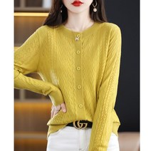 WZC 봄가을 여성 니트 가디건 라운드 무지 슬림핏 숏상의 베이직 빅사이즈 10가지 컬러