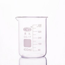 비커 낮은 형태 용량 400ml 외경 = 80mm 높이 110mm 실험실, 01 400ml
