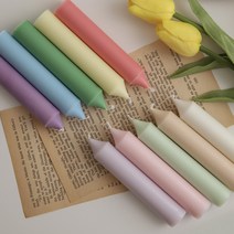 류블류샵 향있는 핸드메이드 인테리어캔들 소이캔들 테이퍼초, 1개, L 연그린