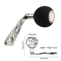 Letoyo 뜨거운 판매 낚시 릴 핸들 손잡이 고강도 도구 액세서리 daiwa shimano ryobi 튜닝 핸들 용품 태클, 구멍 크기 8x5mm, 에바 블랙 40mm