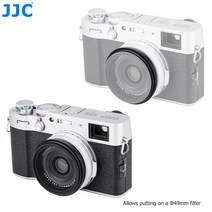 가성비 좋은 Fujifilm X100V 용 JJC 카메라 렌즈 후드 그늘 보호기 및 어댑터 링 후지 필름 LH-X100 AR-X10, 01 Black