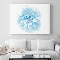 셀러허브 크리스탈 블루 모란 No1 생동감 넘치는 모란 꽃 액자 40호, 직사각형(100x73cm)／캔버스액자(옆면흰색)