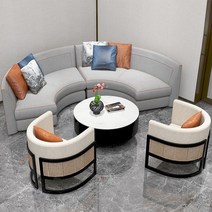 조약돌 소파 구름 쇼파 호텔 로비 접수처 아크 소파 클럽 조명 럭셔리한 부드러운 가구, 01 쌀 화이트