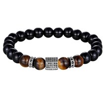 경면주사팔찌 재물운 소원 팔찌 매트 오닉스 스톤앰프 타이거 아이 콤비네이션 스티칭 큐빅 지르콘 핸드 쥬얼리 비즈 탄성 스트레치 고급선물용