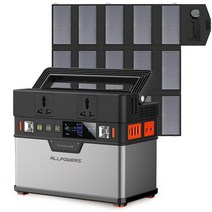 캠핑장비 캠핑용 배터리 파워뱅크 휴대용밧데리 ALLPOWERS- 휴대용 발전소 288Wh 태양열 발전기 태양 전지 패널 100W 백업 공급 110V 220V AC, [01] EU plug with solar