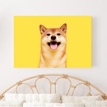 강아지 고양이 애완동물 반려동물 반려견 사진 방꾸미기 인테리어 캔버스 액자, 21옐로우시바견