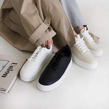 심플 여성 국산 키높이 5cm 펀칭 레이스업 스티치 단화 스니커즈 운동화