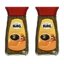 Cafe HAG 카페 하그 인스턴트 커피 100g 2팩 디카페인 마일드 Cafe HAG classic mild glass decaffeinated