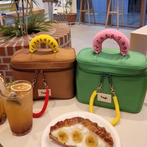 사각파우치 tagi 여성 다이얼 장식 골프용 여행용 화장품파우치