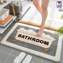 MCOMPANY 발 매트 카페트 러그 욕실 발판 부엌 인테리어 레터링 직사각형 주방 소형 씽크대 욕실앞 가정용 거실 베란다 현관 화장실 방 바닥 미니 미끄럼방지 패드 침대 BN50, 1개