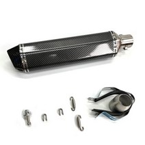 오토바이 머플러 튜닝 팁 호환 CHmotor 탄소 섬유 배기 파이프 Nmax Tmax530 Msx125 GSR600 용 모토 튜브 250cc 350cc 600cc, 11.P470mm with sticker