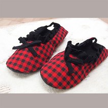 꼬까신나라 체크레이스실내화 거실슬리퍼 털실내화