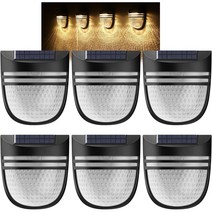 LED 반달 태양광 벽부등 6p 세트, 싱글 컬러