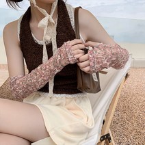 여성 러블리 플라워 레이스 팔토시 2종 세트 F108