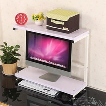 책상 모니터 디스플레이 선반 거치대 노트북 프린터 랙, 70x26.5x60 화이트화이트