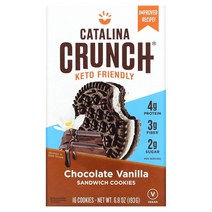 카탈리나 크런치 Catalina Crunch 케토 샌드위치 쿠키 초콜릿 바닐라 16개 193g(6.8oz) 미국 직배송, 1패키지, 상세설명참조