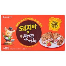 바삭한 초코쿠키칩과 쫄깃한 찰떡의 환상궁합 롯데 돼지바 찰떡파이210g, 1개, 210g