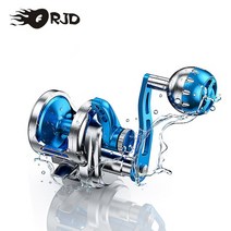 갈치전동릴 소형 대형 한치 문어 전동릴 Balanzze 바다 낚시 릴 슬로우 피치 지깅 리얼 바닷물 풀 메탈 헤비 언 드래그 후크 휠 9 + 2 bb, 푸른, 5000 시리즈, 오른손