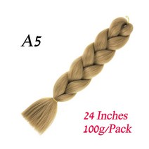 똥머리 부분 가발 붙임 머리 LIHUI-24 인치 브레이드 헤어 팩 점보 브레이드 헤어 금발 여성용 대량 합성, 01 24 inches_01 1 개/몫, 05 A5