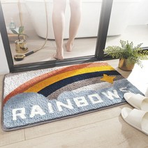 우주 발매트 주방 욕실 화장실 러그 귀여운발매트 우주 스페이스 무지개 웰컴 현관발매트 베란다발매트 사각발매트 세탁가능 발매트, 소형_별따기