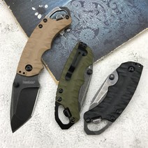 Kershaw2022 Shuffle II 접이식 블레이드 나이프 야외 캠핑 사냥 생존 전술 유틸리티 미니 포켓 EDC 멀티 8750, 02 Black Handle