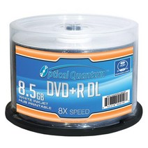 Optical Quantum OQDPRDL08WIP-H 8 X 8.5GB DVD R DL 화이트 잉크젯 인쇄 가능 이중 레이어 녹화 가능한 빈 미디어 50 디스크 스핀들