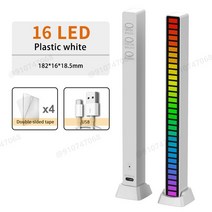 엠비언트 라이트 자동차 rgb 무드등 led 실내등 스트립 음악 사운드 컨트롤 픽업 바, 배터리 없음 앱 없음, 흰색, 1개(배터리)