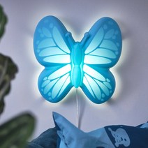 이케아 조명 우플뤼스트 LED 벽부착등 수면등 나비 라이트블루 아동 어린이 아이방 취침