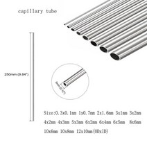 스텐주름관 스테인레스 스틸 튜브 길이 250mm 304 모세관 10x 8mm/8x 6mm/4x 3mm/6x 4mm/3x 2mm/12x10mm, [09] 6x2mm 2pcs