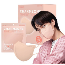 참존 톤업핏 마스크 대형, 25개입, 1개, 로맨스업 코랄