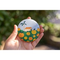 제주일러스트 손거울, 핑크고래