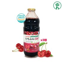 식약처인증 타트 체리 원액 주스 건타트체리 농축액 쥬스 즙 65brix 멜라토닌 캠프페롤 안토시아닌 파이토케미컬 몽모랑시 건강식품 홈쇼핑 직구, 3병, 1000ml