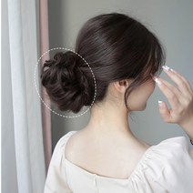 잇츠리빙샵 똥머리 가발 올림머리 곱창머리끈 똥머리 집게핀, 02_웨이브 곱창가발, 자연갈색