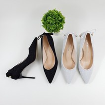 여성 펄 구두 실버구두 9cm