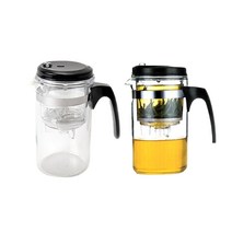 맑은유리 글라스 고급 녹차포트 티포트, 500ml, 1개