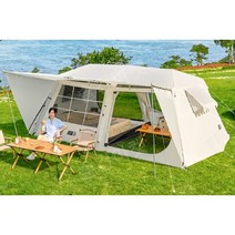 거실형텐트 하우스 투룸 5인용 전실 오토캠핑, 화이트