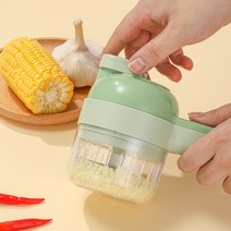 스파이럴반죽기 4 In 1 휴대용 전기 야채 커터 세트 슬라이서 나선형 기계 다기능 주방 도구