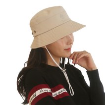 힙스타골프 여성 골프 버킷햇 보석 스컬 넓은챙 턱끈 벙거지 모자, 여성 스컬 베이지 버킷햇