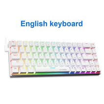 반달마켓 레이저키보드 E-YOOSO Z686 RGB USB 60% 미니 슬림 기계 게임 유선 키보드 빨간색 스위치 68 키, 한개옵션2, 01 Z686RGB-White, 01 레드 스위치