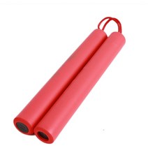 쌍절곤 쌍절권 칼리 스틱 창술 봉술 무술 거품 nunchakus kids rope chains plastic nunchaku child kung fu wushu trainer, 빨간색